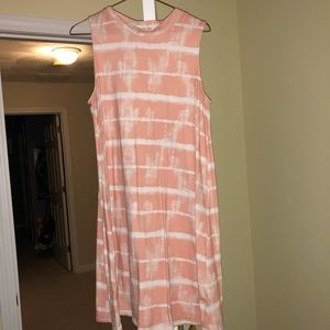 Light pink tie dye tank dress